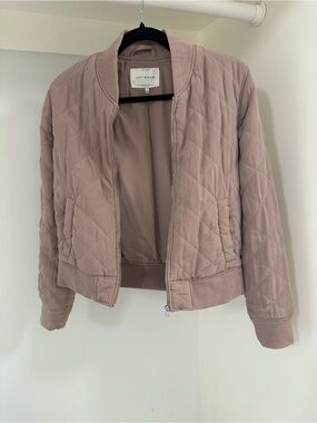 Lucky Brand Quilted Bomber Jacket - Mauve